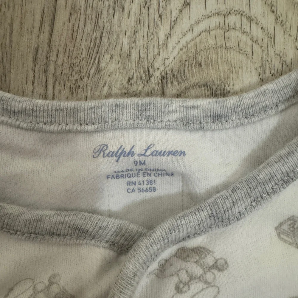 Ralph Lauren White and Gray bear Footies